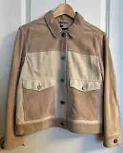 NWT ALLSAINTS Sykes Suede Women’s Leather Jacket Dusty Pink Size UK 14 / US 10