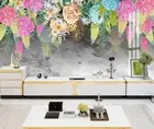 3D Watercolor Floral Wallpaper Wall Mural Removable Self-adhesive 261