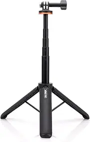 Tp-08 Sports Camera Selfie Stick Tripod Stand Al Num Alloy 51Cm/20.1In Max. Height Repla Ent for 11/10/9 Vlog Live Streaming Selfie Video Recording Black