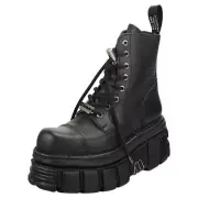 New Rock Combat Boots Unisex Platform Boots in Black