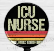 ICU Nurse Retractable ID Badge Holder, ICU Badge Reel -GG6655