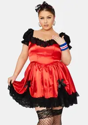 [Current Mood] Plus Fiery Bad Meets Evil Satin Mini Dress