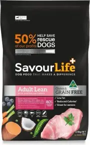 Savourlife Gluten & Grain Free Adult Dry Dog Food Turkey Lean 2.5kg Low Fat Pet