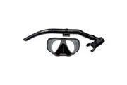 2pc Mirage Carbon Adult Swimming Beach Silicone Mask Purge Snorkel Set Black