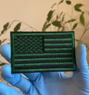 American Kelly Green USA Flag embroidered Iron On Sew On Patch NEW