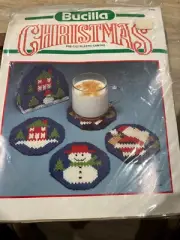 Bucilla Christmas blue coasters 61080