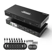 4 Port KVM Switch Dual Monitor DisplayPort 4Kv 60Hz 5120x1440 60Hz KVM Switch 4