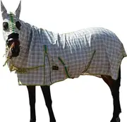 RUMANI 310gsm Summer PC Ripstop EAR ATTACHED Paddock Horse Rug HOODED COMBO