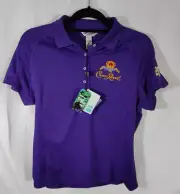 NEW LADIES PRO CELEBRITY CROWN ROYAL PURPLE POLO SHIRT SIZE M #26 JAMIE McMURRAY