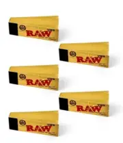 5 x RAW Original Tips Natural Rolling Papers Filter Smoking Tobacco 50 Tip Book