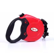 Qttie 8M Long Dog Lead Leash Strong Retractable Extendable Lockable Heavy Duty Red