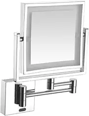 Wall Mounted Makeup Mirror with Lights and 3X Magnification,Smart Sensor LED Makeup Mirror，360°Swivel and Extendable - for Bathroom, Bedroom,Plug in,Silver