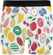 [ZZXXB] Blueberry Pineapple Mens Boxer Briefs Stretch Breathable Underwear Fly Front with Pouch S-XXL