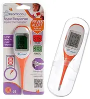 Dreambaby Rapid Response Digital Baby Thermometer with Fever Alert for Underarm or Oral Temperature Readings - Fast & Accurate Digital Thermometer for Babies - Orange