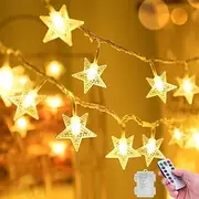 Christmas Star Fairy String Lights Battery Operated 10m 80LED with Remote Control for Indoor Outdoor Home Party Garden Patio Wedding Christmas Tree Hanging Lig