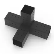 Toja Grid QUAD Black 4 Arm Pergola Extension Bracket With 2 Solo For 90 x 90 Posts