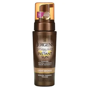 [iHerb] Jergens Natural Glow Instant Sun 調色著色摩絲，淺銅色，6 液量盎司（177 毫升）