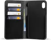 Phone Leather Wallet Hentley Compatible with iPhone XR (Charcoal)