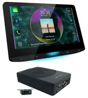 JVC KW-Z1000W 10.1" HD Car Monitor Wireless Carplay Receiver+Under-Seat Sub
