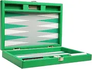 Silverman Green Board Backgammon Set, 13-Inch