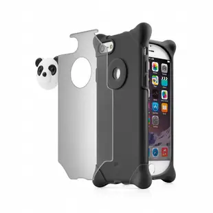 Bone iPhone SE2 / 8 / 7手機殼泡泡保護套 貓熊 可愛造型四角防撞耐摔矽膠手機殼指扣環手機保護套