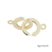 Gold Plated Sterling Silver 1-Strand Interlocking Round Hook & Eye Clasp #99596