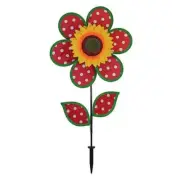 12" POLKA DOT SUNFLOWER With Leaves Flower Spinner