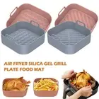 2Pcs Air Fryer Silicone Pot with Handle Reusable Air Fryer Liner Heat fldDf