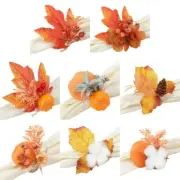 Fall Pumpkin Napkin Holder Thanksgiving Napkin Rings Dinning Table Setting