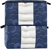 95 L zippered storage organizer with Reinforced Handles, clear window bed storage containers for Blankets, Comforters, and Clothes