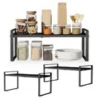 Pantry Storage Stand Rack Expandable Double Layer Kitchen Adjustable Shelf