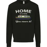 Home Is Where You Moor It Long Boat Barge Kids Sweatshirt Jumper