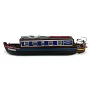 Detailed 20 cm long WOODEN KINGFISHER MODEL CANAL NARROWBOAT BARGE MODEL