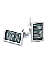 [Cudworth] Barcode Cufflinks in Black White
