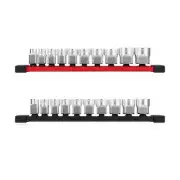 Milwaukee Low Profile Socket Set FOUR FLAT Sides 3/8" Metric 6 Point (20 Pieces)