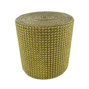 4.75" x 10 Yards Gold Diamond Mesh Wrap Roll Sparkle Rhinestone Crystal Ribbon