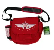 FLY GREEN RED NICKEL BAG 2 CANVAS DISC GOLF SHOULDER BAG & CART PUTTER POCKET