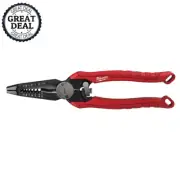 9 In. 7-In-1 High Leverage Combination Wire Stripper/Cutter Pliers Durable Tool