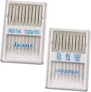 FONDOTIN Sewing Machine Needles Durable for Household Sewing for Stitching Craft Projects DIY Sewing Needs Includes Needles for All