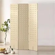 Pegboard Partition Screen,Pegboard Room Divider Panel,Folding Privacy Screens Pegboard Display Stand for Jewelry Store Bazaar Bedroom(Style 1,3-Panel)