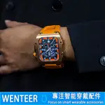 不鏽鋼改裝錶帶套裝 適用 APPLE WATCH S9 8 7 6 SE 5代 蘋果錶帶 44MM 45MM 氟橡膠錶帶
