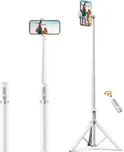 ATUMTEK Selfie Stick 157cm, Extendable Aluminum Tripod with Rechargeable Bluetooth Remote Control, Compatible with iPhone, Samsung, and Android Phones, Perfect for Travel, Vlog, Video and Photo