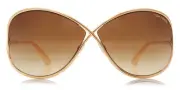 Tom Ford FT0130 Miranda Sunglasses Shiny Rose Gold Brown Brown 68mm