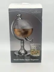 Godinger World Globe Liquor Dispenser 55 oz Decanter