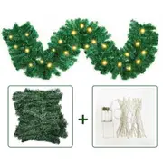 Artificial Wreath 9ft Christmas Garland With LED Lights Outdoor Home Decorations