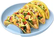 Taco Holder, Taco Holders with Dividers, Silicone Reusable Kitchen Plates for Family Dinner Serving Grill Outdoor Tailgate