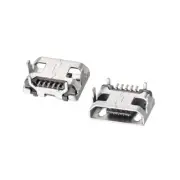 20PCS Micro USB Female Socket Connector Jack Port, 5-Pin DIP 180 Degree Adapter