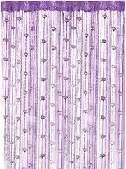 Beaded Door Curtain, 39x79'' String Curtain with Removable Rose Rod Pocket Thread Flower Doorway Beads Room Divider Hanging Fringe Curtains Wedding Bathroom Decor Style 1.-