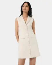 Valeria Buttoned Linen Dress