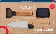 Opinel Le Petit Chef 3pc Set (Kitchen Knife S/S 10cm/Peeler/Finger Protector) Blue